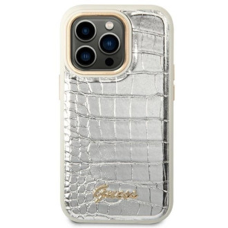 Guess GUHCP14LHGCRHS iPhone 14 Pro 6.1 &quot;silver / silver hardcase Croco Collection
