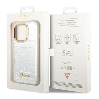Guess GUHCP14LHGCRHS iPhone 14 Pro 6.1 &quot;silver / silver hardcase Croco Collection