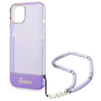 Guess Translucent Pearl Strap iPhone 14 6.1&quot; Case - Purple