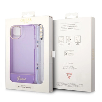 Guess Translucent Pearl Strap iPhone 14 6.1&quot; Case - Purple