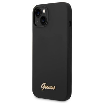 Guess GUHCP14SSLSMK iPhone 14 6.1&quot; black/black hard case Silicone Vintage Gold Logo
