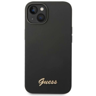 Guess GUHCP14SSLSMK iPhone 14 6.1&quot; black/black hard case Silicone Vintage Gold Logo