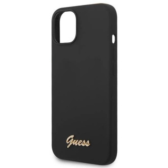 Guess GUHCP14SSLSMK iPhone 14 6.1&quot; black/black hard case Silicone Vintage Gold Logo