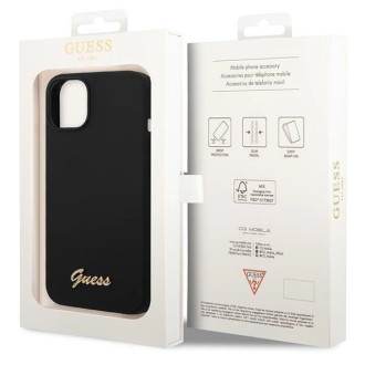 Guess GUHCP14SSLSMK iPhone 14 6.1&quot; black/black hard case Silicone Vintage Gold Logo