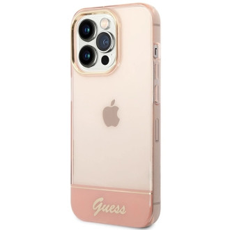 Guess GUHCP14XHGCOP iPhone 14 Pro Max 6,7&quot; růžový/růžový pevný obal průhledný