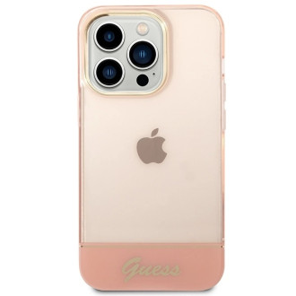 Guess GUHCP14XHGCOP iPhone 14 Pro Max 6,7&quot; růžový/růžový pevný obal průhledný