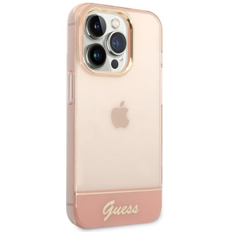 Guess GUHCP14XHGCOP iPhone 14 Pro Max 6,7&quot; růžový/růžový pevný obal průhledný