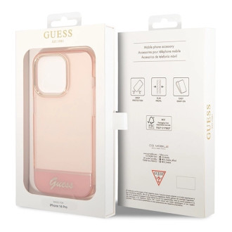 Guess GUHCP14XHGCOP iPhone 14 Pro Max 6,7&quot; růžový/růžový pevný obal průhledný