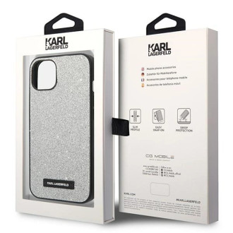 Karl Lagerfeld KLHCP14SG2ELS iPhone 14 6.1 &quot;hardcase silver / silver Glitter Plaque Logo