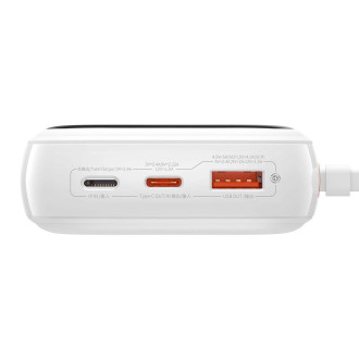 Baseus Qpow Digital Display powerbank with fast charging 20000mAh 22.5W QC/PD/SCP/FCP with built-in USB-C cable white
