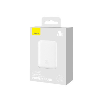 Baseus Magnetic Mini 10000mAh USB-C PD 20W / MagSafe 15W powerbank - white + USB-C cable