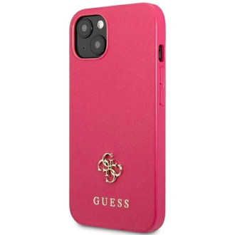 Guess Saffiano 4G Small Metal Logo case for iPhone 13 mini - pink