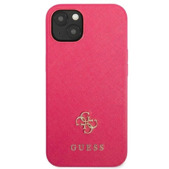 Guess Saffiano 4G Small Metal Logo case for iPhone 13 mini - pink