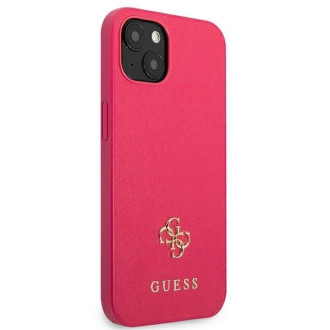 Guess Saffiano 4G Small Metal Logo case for iPhone 13 mini - pink