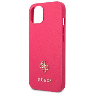 Guess Saffiano 4G Small Metal Logo case for iPhone 13 mini - pink