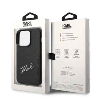 Karl Lagerfeld KLHCP14LCSSK iPhone 14 Pro 6.1&quot; hardcase black/black Signature Logo Cardslot