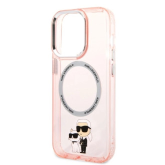 Etui Karl Lagerfeld Iconic Karl&Choupette MagSafe na iPhone 14 Pro Max - różowe