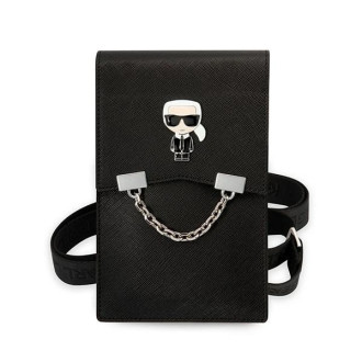 Karl Lagerfeld Ikonik Karl Chain Phone Bag - Black