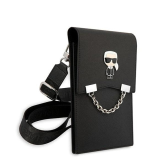 Karl Lagerfeld Ikonik Karl Chain Phone Bag - Black