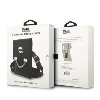 Karl Lagerfeld Ikonik Karl Chain Phone Bag - Black
