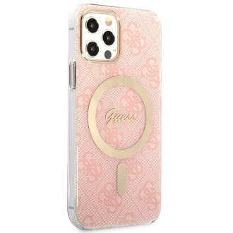 Set Guess GUBPP12MH4EACSP Case+ Charger iPhone 12/12 Pro pink/pink hard case 4G Print MagSafe