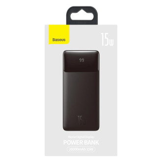 [AFTER RETURN] Baseus Bipow fast charging power bank 20000mAh 15W black (Overseas Edition) + USB-A - Micro USB cable 0.25m black (PPBD050101)