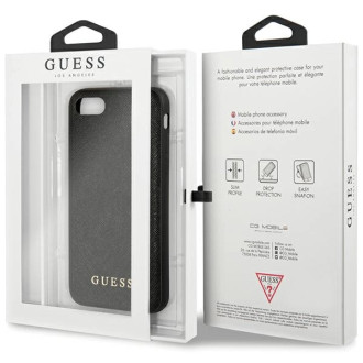 Guess GUHCI8PSASBBK iPhone 7/8 / SE 2020 / SE 2022 black/black Saffiano Strap