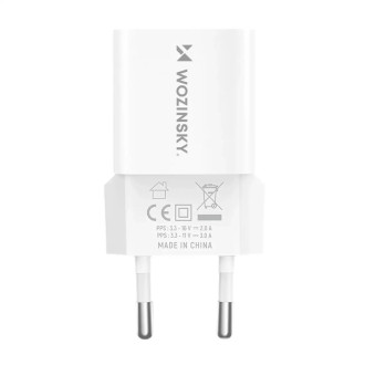 Wozinsky WWCEAC GaN USB-A USB-C 33W nástěnná nabíječka - bílá