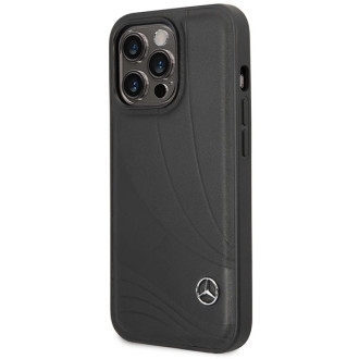Mercedes Leather Wave Pattern iPhone 14 Pro Case - Black