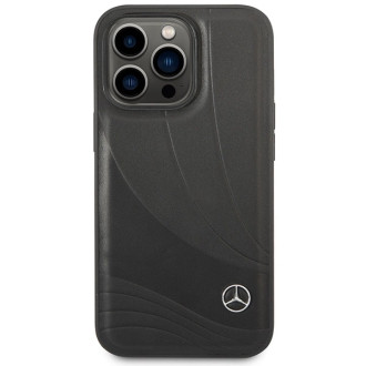 Mercedes Leather Wave Pattern iPhone 14 Pro Case - Black