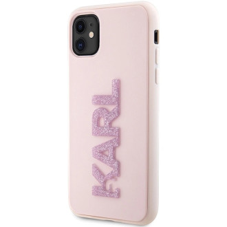 Karl Lagerfeld KLHCN613DMBKCP iPhone 11 / Xr 6.1" pink/pink hardcase 3D Rubber Glitter Logo