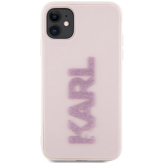 Karl Lagerfeld KLHCN613DMBKCP iPhone 11 / Xr 6.1" pink/pink hardcase 3D Rubber Glitter Logo