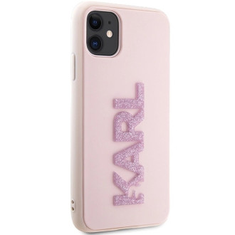 Karl Lagerfeld KLHCN613DMBKCP iPhone 11 / Xr 6.1" pink/pink hardcase 3D Rubber Glitter Logo