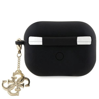 Guess GUAP2LECG4K case for AirPods Pro 2 cover - black Liquid Silicone Glitter Triangle Charm