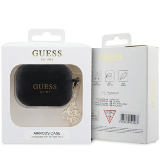 Guess GUAP2LECG4K case for AirPods Pro 2 cover - black Liquid Silicone Glitter Triangle Charm