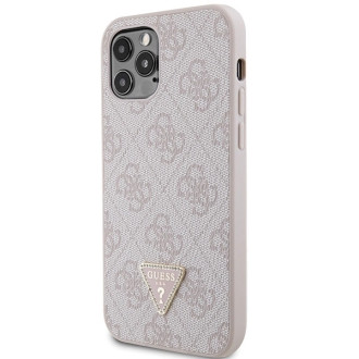 Guess GUHCP12MP4TDSCPP Case for iPhone 12 / 12 Pro - Pink Crossbody 4G Metal Logo
