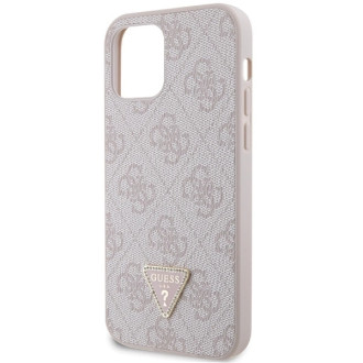 Guess GUHCP12MP4TDSCPP Case for iPhone 12 / 12 Pro - Pink Crossbody 4G Metal Logo