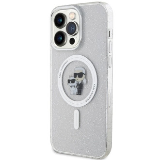 Karl Lagerfeld KLHMP14XHGKCNOT case for iPhone 14 Pro Max 6.7&quot; - transparent hardcase Karl&amp;Choupette Glitter MagSafe