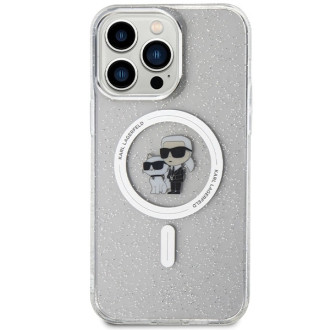 Karl Lagerfeld KLHMP14XHGKCNOT case for iPhone 14 Pro Max 6.7&quot; - transparent hardcase Karl&amp;Choupette Glitter MagSafe