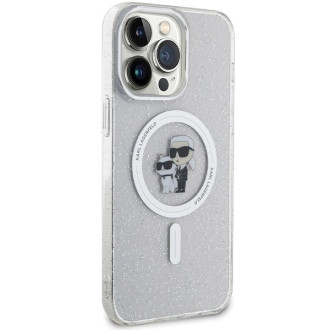 Karl Lagerfeld KLHMP14XHGKCNOT case for iPhone 14 Pro Max 6.7&quot; - transparent hardcase Karl&amp;Choupette Glitter MagSafe