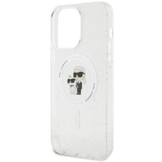 Karl Lagerfeld KLHMP14XHGKCNOT case for iPhone 14 Pro Max 6.7&quot; - transparent hardcase Karl&amp;Choupette Glitter MagSafe