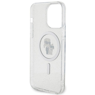 Karl Lagerfeld KLHMP14XHGKCNOT case for iPhone 14 Pro Max 6.7&quot; - transparent hardcase Karl&amp;Choupette Glitter MagSafe