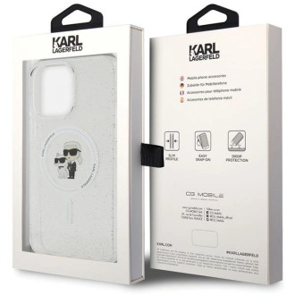 Karl Lagerfeld KLHMP14XHGKCNOT case for iPhone 14 Pro Max 6.7&quot; - transparent hardcase Karl&amp;Choupette Glitter MagSafe