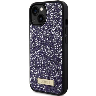 Guess Rhinestone Metal Logo iPhone 15 Case - Pink