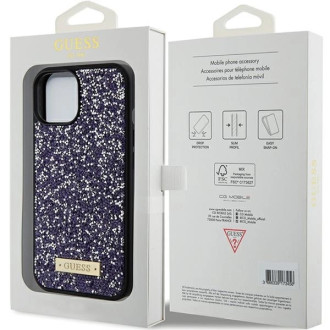 Guess Rhinestone Metal Logo iPhone 15 Case - Pink