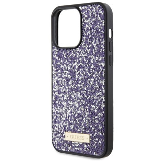 Pouzdro Guess Rhinestone Metal Logo pro iPhone 15 Pro Max - růžové