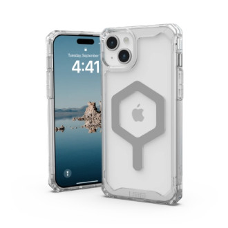 UAG Plyo MagSafe case for iPhone 15 Plus - transparent and silver
