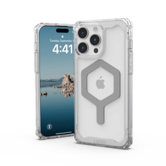 UAG Plyo MagSafe case for iPhone 15 Pro Max - transparent and silver