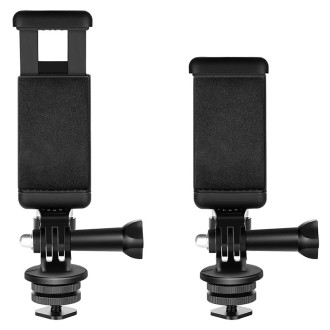 Phone/Sports Camera Holder with Adapter - Black