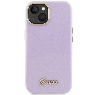 Guess Glitter Glossy Script case for iPhone 15 - lilac